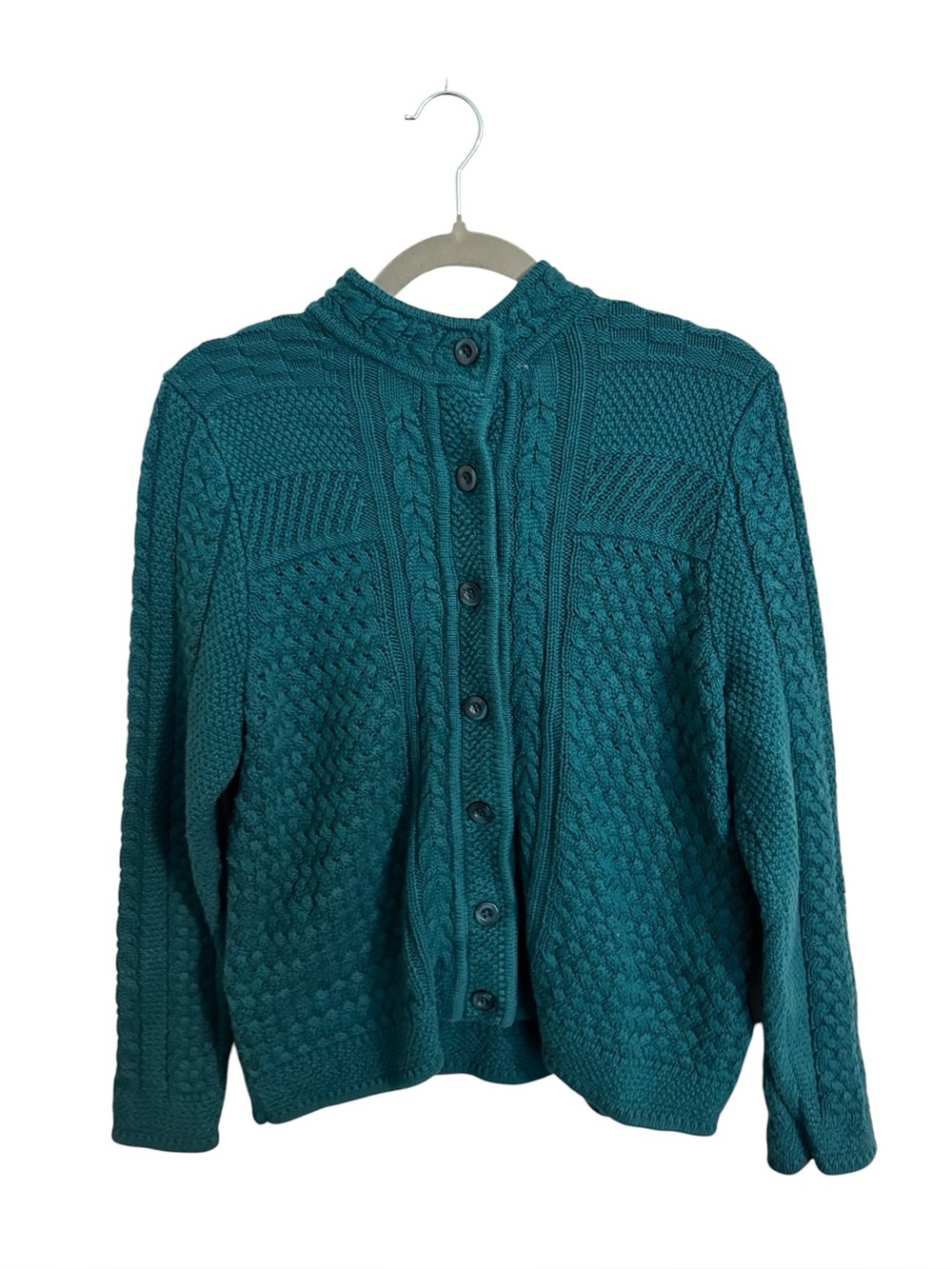 L.L. Bean Turquoise Button Up Cardigan Sweater‎ Women’s Medium